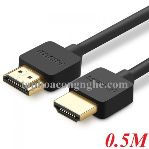 Ugreen 30822 0.5M màu Đen Cáp tín hiệu HDMI chuẩn 2.0 hỗ trợ phân giải 4K * 2K HD121 30030822